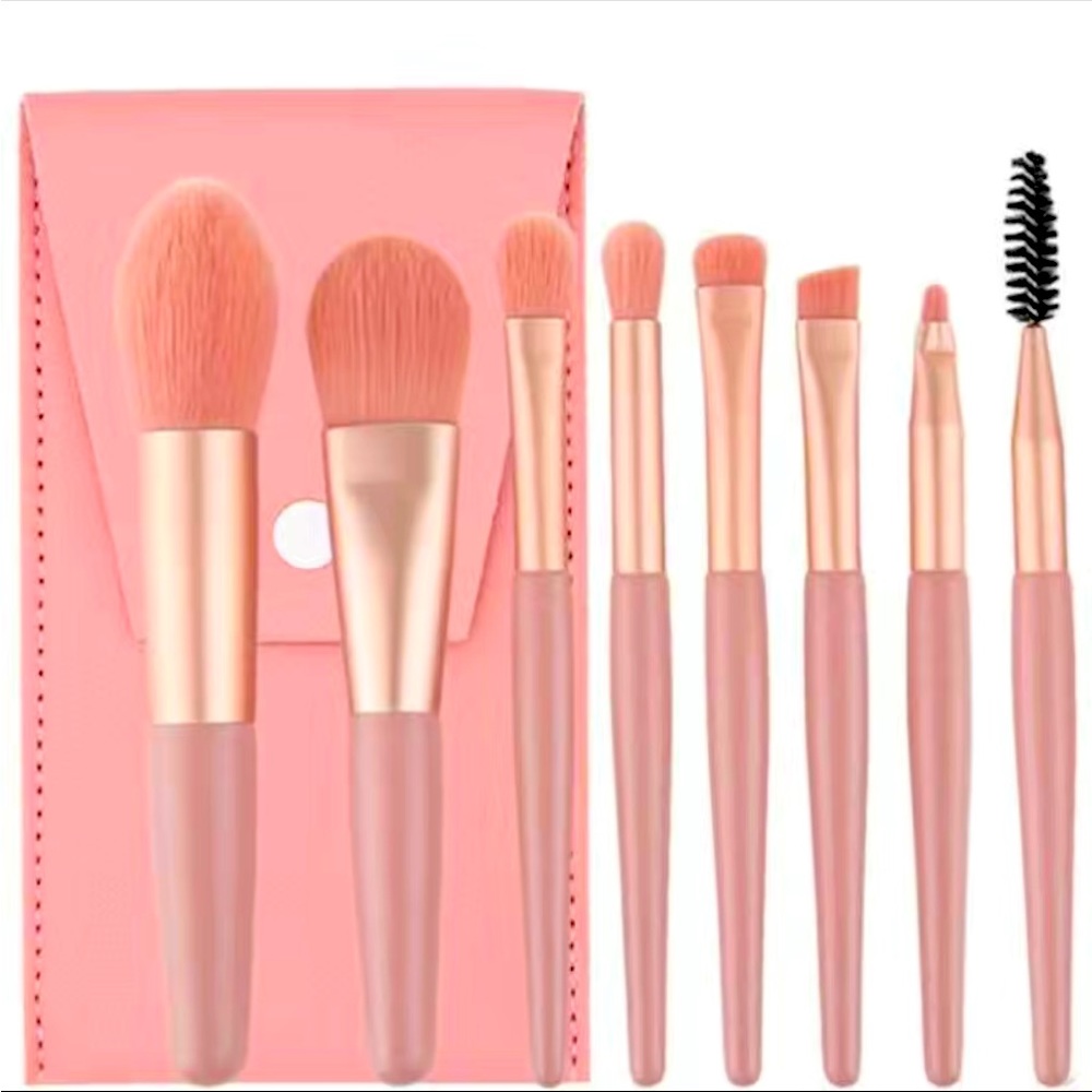 8pc Eyeshadow Makeup Travel Size Brush Set w/ Pouch - Picture 1 of 5
